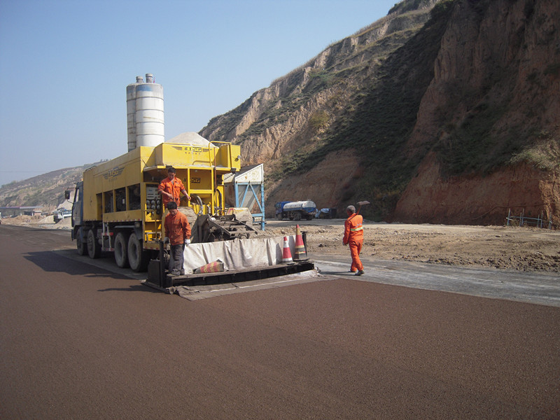 稀漿封層施工現(xiàn)場